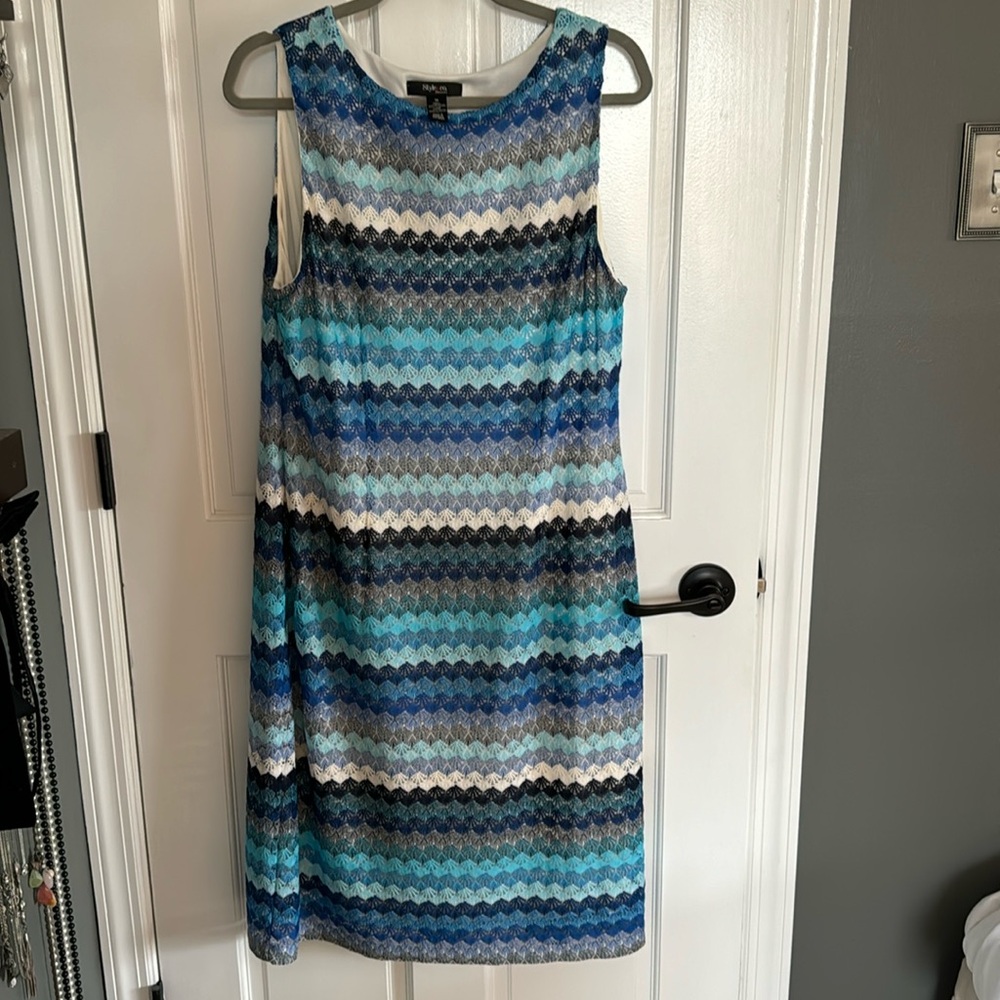 Style & Co blue stripped dress size 16